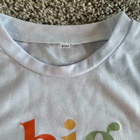 Colorful Big Sister Tee Big Sister Toddler Girls’ Short Sleeve T-Shirt Size 3T - Picture 5 of 6